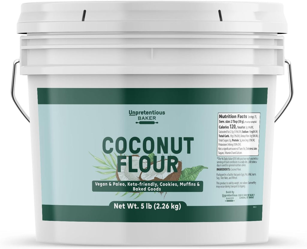 Unpretentious Coconut Flour, 1 Gallon, Vegan, Wheat Flour Alternative, Keto-Friendly