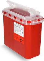 Oakridge Products Transparent Sharps Container for Home Use and Professional 5.4 Quart (1-Pack), Touchless Biohazard Needle and Syringe Disposal, Rotating Lid, CDC Certified