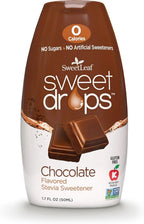 SweetLeaf Sweet Drops - Flavored Stevia Liquid Sweetener, Stevia Extract, Zero Calories, Gluten Free, Keto Friendly, Non GMO, Natural Flavors, Sugar Alternative - Chocolate, 1.7 Fl Oz (Pack of 1)