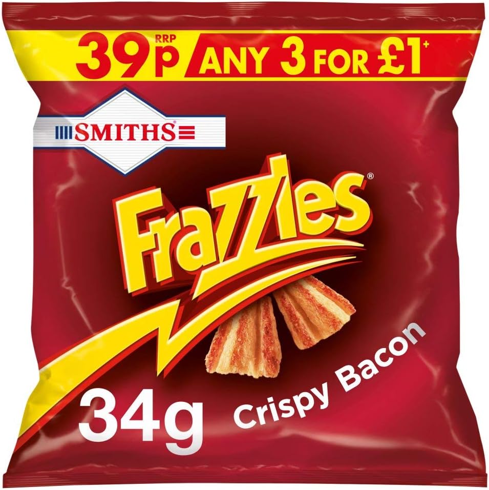Smith's Smiths Frazzles Crispy Bacon Flavour Corn Snacks X Case Of 30