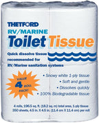 RV/Marine Toilet Tissue - Toilet Paper for RV and Marine - 1-ply - 4 rolls - Thetford 20804