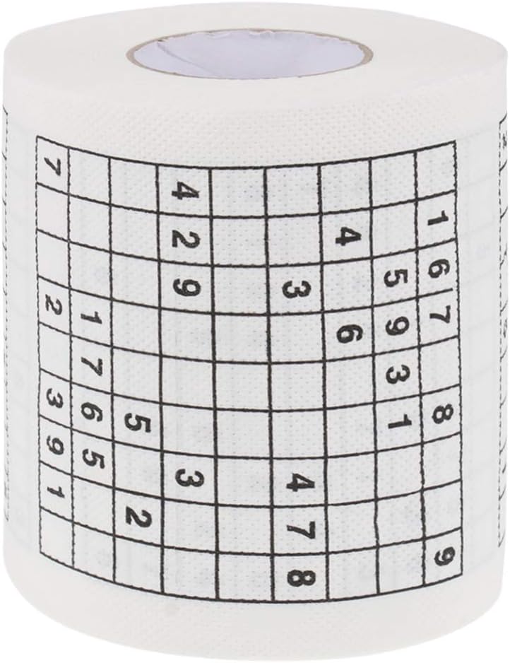 Cabilock Funny Sudoku Toilet Paper Rolls Double Rolls Creative Design Printed Paper Towels for Home Cafe Shop