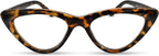 2SeeLife Premium Cat Eye TR-90 Reading Glasses for Women – Narrow–Medium Fit, Sturdy Frame, Spring Hinges, Stylish Readers, Brown Tortoise, +2.25