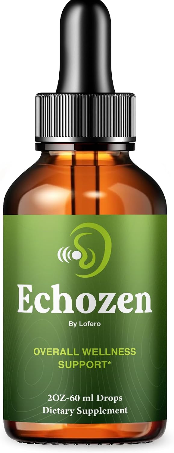 Echozen Drops, Echo Zen Liquid Supplement Ear Health Vitamins with Advanced Maximum Strength - Hearing Support Formula for Tinnitus, All-Natural Ingredients Premium Wellness Gotas Reviews (2 oz)