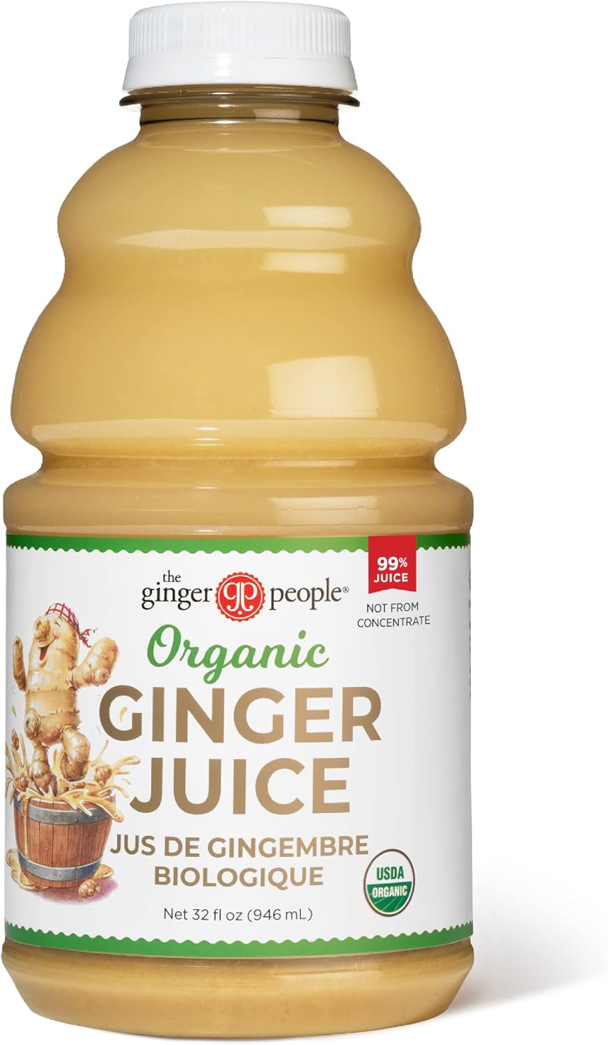 99% Pure Organic Ginger Juice by The Ginger People – Digestive Health, Premium Quality, 32 Fl Oz Bottle (Pack of 1)