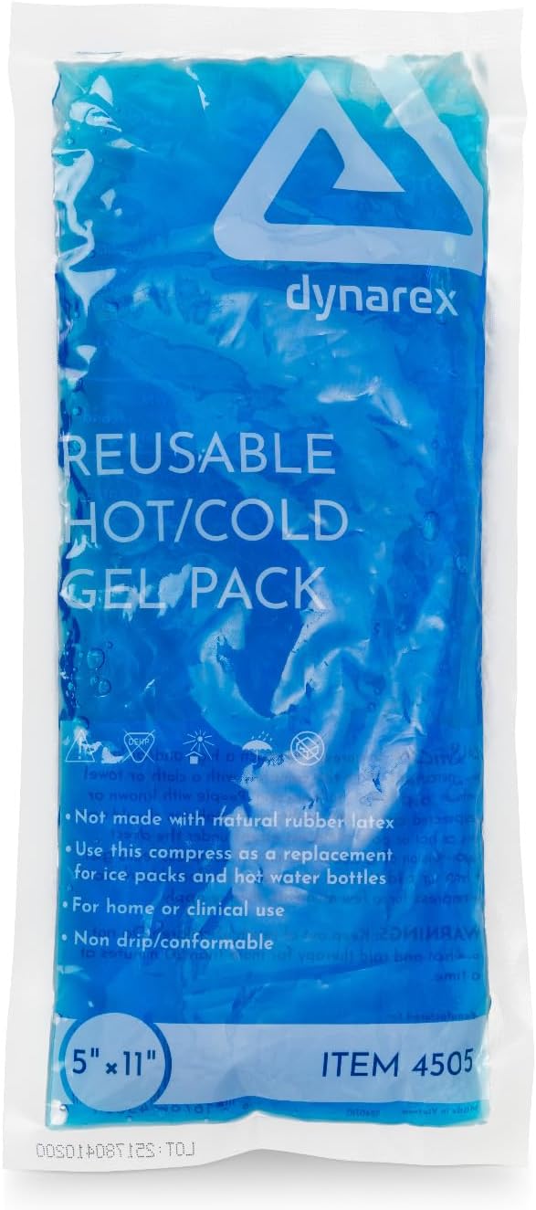 Dynarex Reusable Hot and Cold Gel Packs - 5" x 11" - Multi Purpose Compress for Injuries - Easy to Microwave or Freeze - First Aid, Sports, Home Use - 1 Count