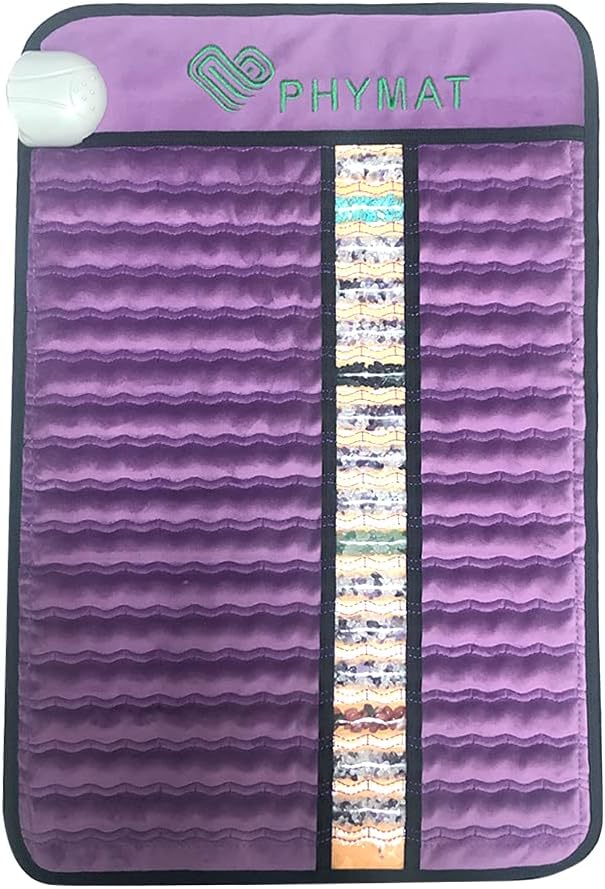 PHYMAT Far Infrared Amethyst Heating Pad - 5 Color Natural Crystal Heating Mat - Infrared Heating Pad with Auto Shut Off - Overheat Protection,Smart Control (23"x16") Cover not Included