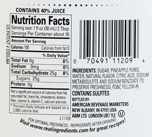 Piña Reàl, Pineapple Puree Infused Syrup, 16.9 FL OZ Squeezable Bottle (Pack of 1)