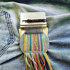Small Loom Fast Speed Weve Type Weave Tool, Mini Rainbow Weaving Loom Wooden Multi-Craft Creative DIY Weaving Arts, Most Convenient Darning Machine to Repair of Small Holes in Clothes (42 Hooks)