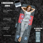 Giantex Full Body Massage Mat with Heat, Back Massage Chair Pad with 10 Vibration Motors, Auto Shut Off, Heated Massage Mattress Pad for Back Pain Relief