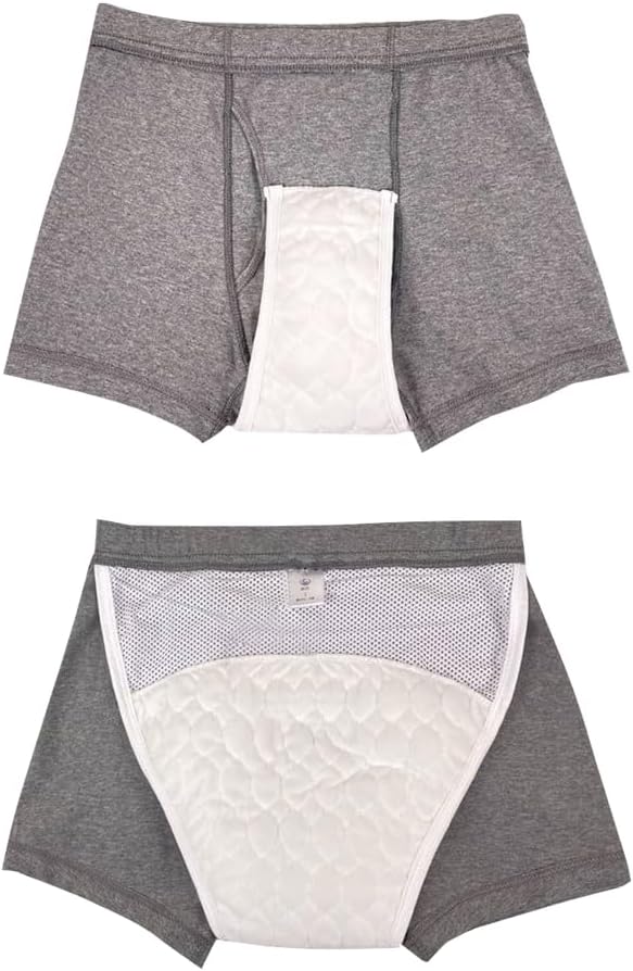 Moderate Men's Incontinence Underwear 2 Pack, Absorbent Briefs for Post Surgery Urinary Dribbling