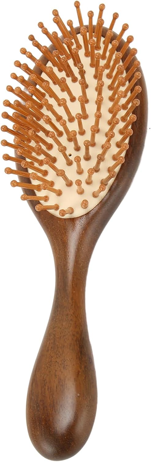 Hair Brush, Sandalwood Wooden Massage Comb, Air Cushion Comb for Men and Women with Cleaning Brush, Wooden Hairbrush Detangling Brush and Brush for Thick or Long Hair