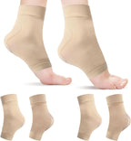 2 Pairs Ankle Protector Gel Sleeve, Malleolar Padded Skate Socks with Silicone Pads for Figure Skating, Roller, Hockey, Boots, Brace, Splints, Shoes, Ankle Support Cushion