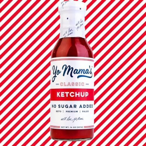 Yo Mama's Foods Keto Classic Ketchup – Pack of (2) - Zero Calorie, No Sugar Added, Low Carb, Vegan, Gluten Free, Paleo Friendly, and Made with Whole Non-GMO Tomatoes!