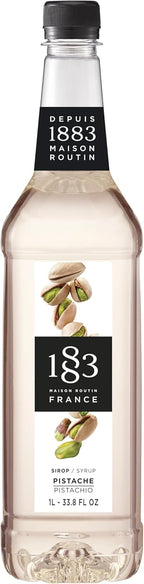1883 Pistachio Syrup for Drinks, Made in France, 1 Liter Plastic Bottle