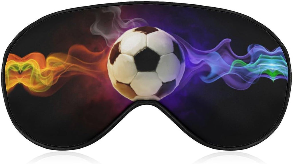 3D Soccer Ball Sleep Eye Mask Comfortable and Super Soft Lightweight Adjustable Strap Eyeshade Cover for Full Night's Sleep
