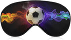 3D Soccer Ball Sleep Eye Mask Comfortable and Super Soft Lightweight Adjustable Strap Eyeshade Cover for Full Night's Sleep
