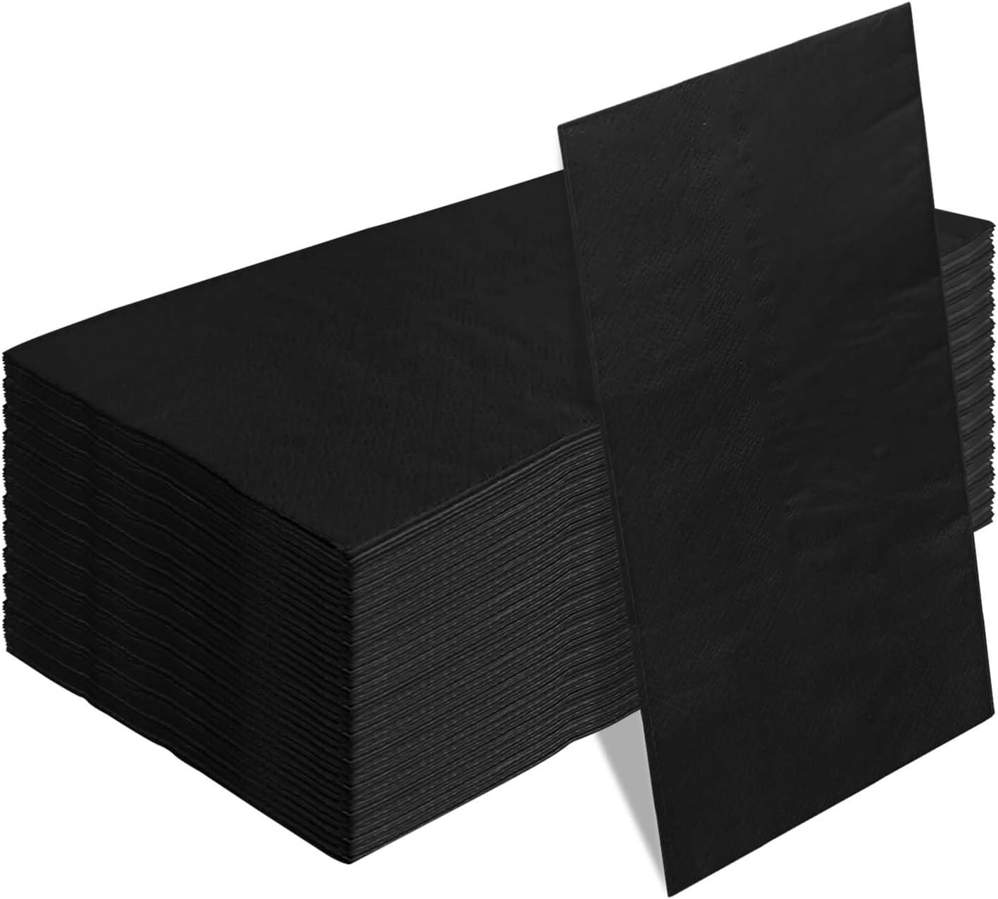 SietDESEO 50 Pieces 3-ply Black Napkins Disposable 13 x 15.7 Inches Guest Bathroom Napkins Disposable Hand Towels for Bathroom Wedding Birthday Party Paper Dinner Napkin