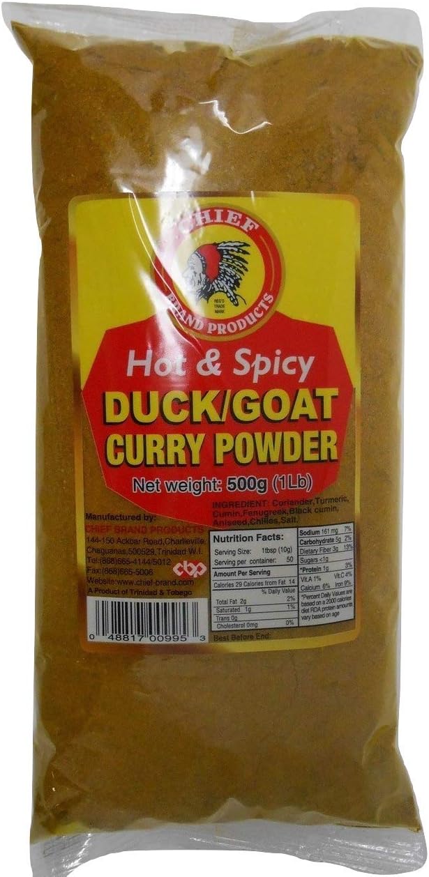 Cheif Brand Hot & Spicy Duck/Goat Curry Powder 1lb Bag (1)