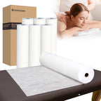 Jointown Disposable Massage Table Sheets-71" x 31.5" x 50 Sheets/Roll-30 g/㎡-6 Roll Non woven Bed Sheets with Face Hole -Soft and Durable Table Cove Ideal for Spa, Massage Table, Tattoo, Waxing Table