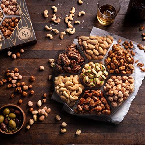 Holiday Nuts Gift Basket - Extra Large Assortment of Sweet & Roasted Salted Gourmet Nuts - Food Gift Box for Him, Husband, Christmas, Fathers Day, Mothers Day, Family, Men & Women