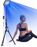 Tanning Lamp Thearpy Light, Sun Lamp for Face and Body with 360° Adjustable Bracket, 5 Energy Levels Adjustable & 2 Light Mode, 5-30 Minutes Preset Time for Wheat Skin and Antique Bronze Skin