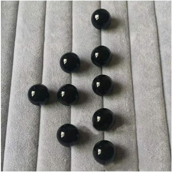 Natural Black Obsidian Healing Crystal Sphere Balls Quartz Gemstones Small Size Pack of 10 for Healing, Reiki, Home Office Decoration, Jewelry Making (Black Obisdian, 0.78")