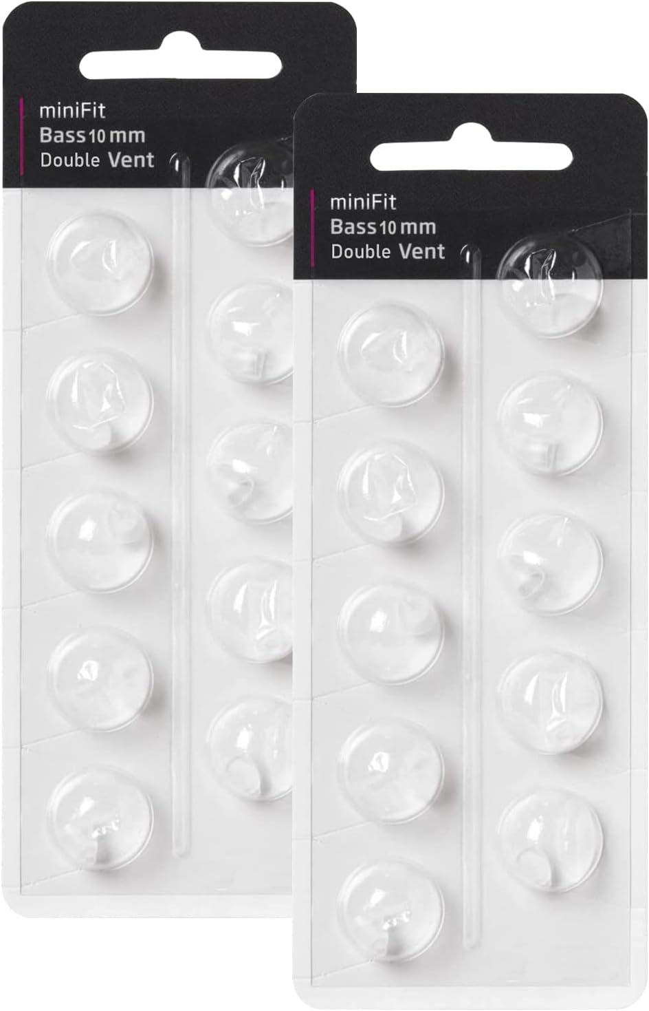 Hearing Aid Domes for Oticon Replacements, Oticon Minifit Double Vent Bass Domes (10 mm/2 Packs）, Universal Domes for Oticon Hearing Aid Supplies.