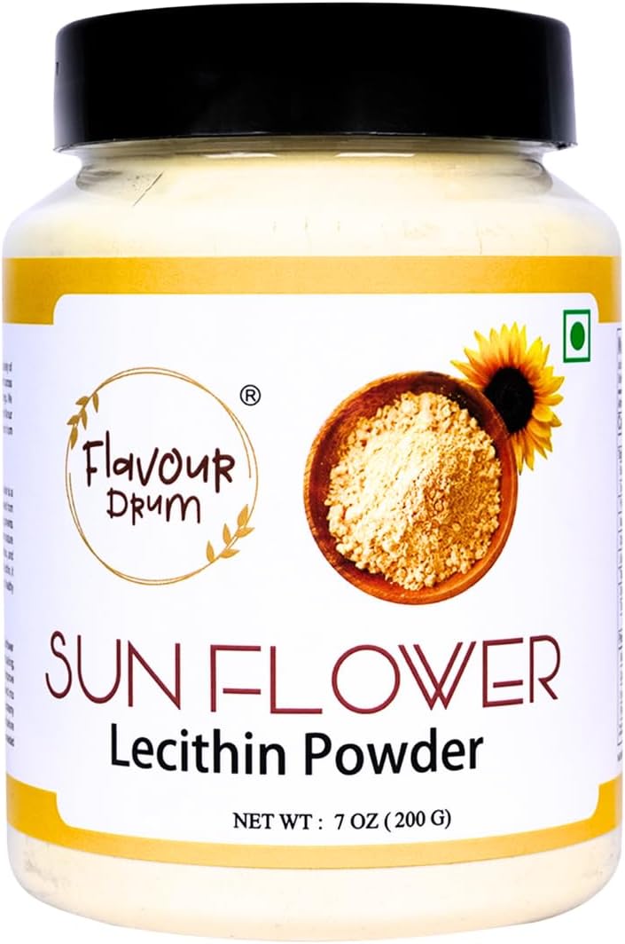 Flavour Drum Sunflower Lecithin Powder (7oz / 200g) | Non-GMO Natural Emulsifier for Smooth Texture in Baking & Beverages