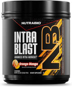 NutraBio Intra Blast Bcaa Powder Amino Acid Supplement, Electrolyte & Hydration Blend, Intra, Pre Workout & Muscle Recovery, 20g Eaa Amino Acids Powder, 5g Glutamine- Orange Mango, 30 Serving