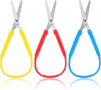 Ouligay Mini Loop Scissors - Adaptive, Colorful Grip, Self-Opening, Right & Lefty Support for Children & Adults