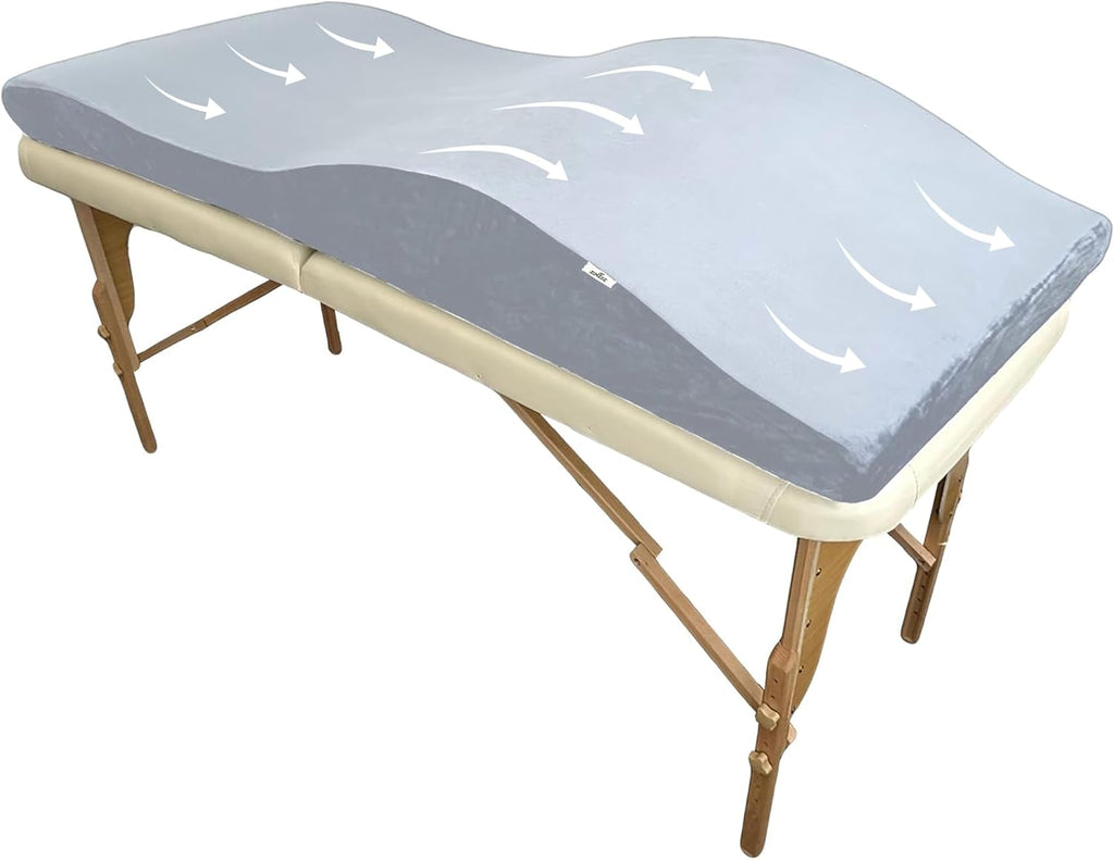 Lash Bed Topper – Ergonomic Memory Foam Pad with Plush Cover, Spa Table Cushion for Eyelash Tech, Salon Mattress for Beauty Beds, Compatible with Massage and Spa Setups – 28/70" (71/178 cm), Gray