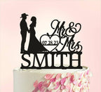 Cowboy wedding cake topper,Country Western wedding cake topper,Cake topper with date,Cowboy Family Cake Insert for Proposal Wedding Engagement Anniversary Birthday Party Shower.