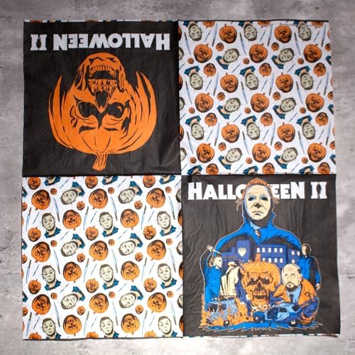 Halloween II Party Supplies - 16 Licensed Lunch Napkins - Michael Myers - Horror Movie Theme - Kids Birthday & Halloween Decor