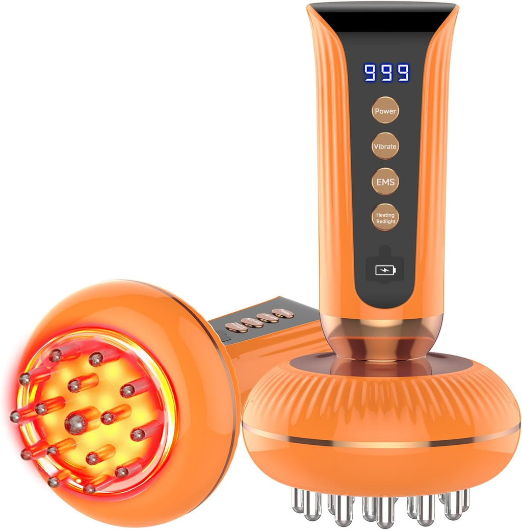 4-in-1 Body Sculpting Machine - Heated Handheld Lymphatic Drainage Massager with redlight & Vibration & Heat for lymphedema lipedema - Anit Cellulite Massage Tool Help Reduce Stretch Marks & Cellulite