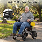 Heavy Duty Electric Wheelchairs for Adults, Supports 400 lbs, 30 Miles Travel Range with 25Ah Battery, Foldable Electric Wheelchair, Motorized Wheelchair with 19" Seat– Perfect for Park & Outdoor Use