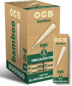 OCB Bamboo Unbleached Pre-Rolled Rolling Paper Cones King (109mm) Size - 3 Cones
