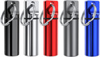 Small Portable Pill Box Keychain (5 Pack), Aluminium Alloy Mini Pill Organizer Case Container for Purse,Waterproof Metal Pill Holder Medicine Bottle for Outdoor Camping Travel