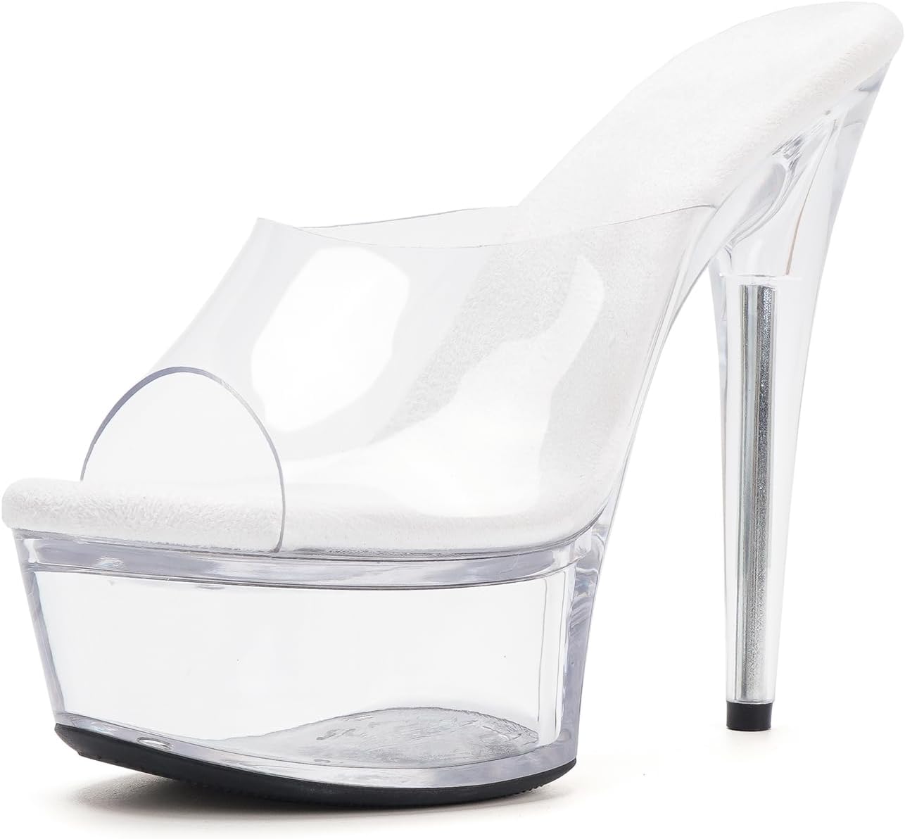 WUXIN H&P Women's 6in Clear Platform High Heels Sexy Stiletto Pole Dance Exotic Sandal Shoes