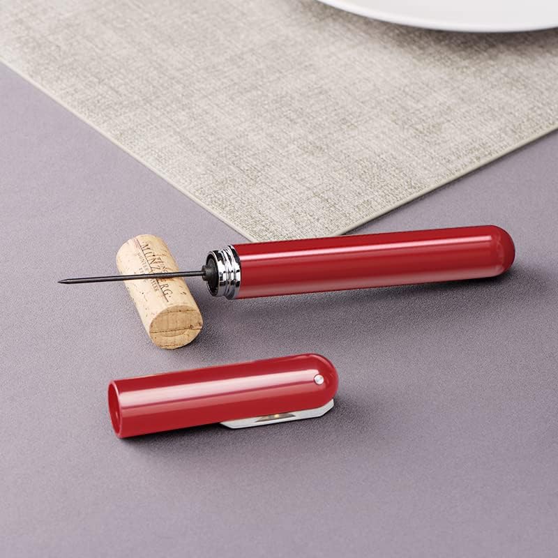 IPEROT Wine Bottle Opener, IPEROT Air Pressure Wine Corkscrew With Cutting Wine Bottle Foil Knife, Effortlessly Open Wine Bottles Without Damaging Corks, Easy-to-Use(Red)