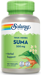 SOLARAY Suma Root 500mg | Adaptogenic Herb for Healthy Stress & Immune Function Support | Naturally Plant Sterols | Non-GMO & Vegan | 100 VegCaps