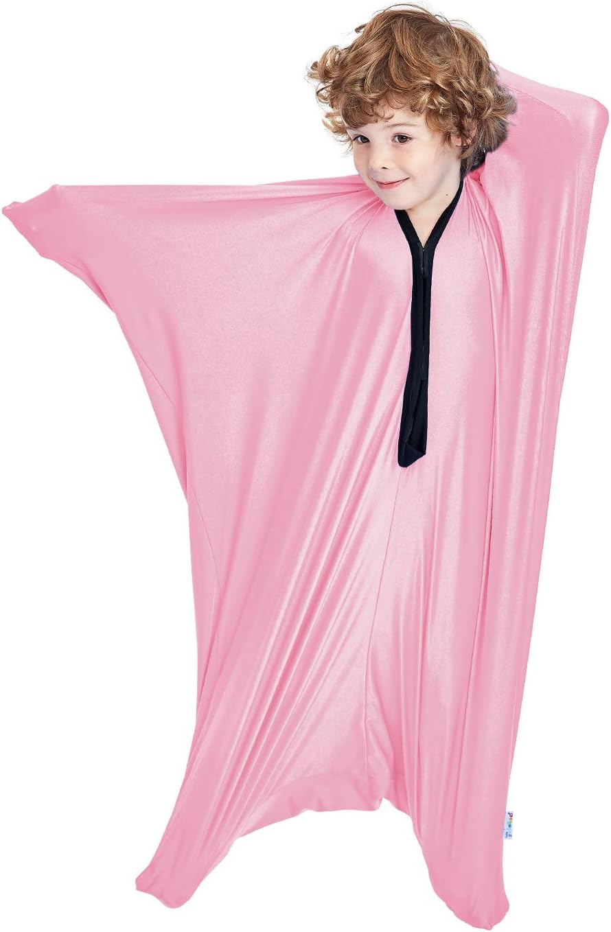 SANHO Dynamic Movement Sensory Sock Body Sock,Small,3-5 Years, 40" H x 27" W,Good for Height:30"-41",Updated Version,Pink