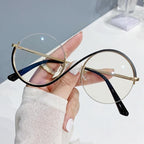 New Eyewear Reading Glasses Blue Light Blocking Oversized Round Computer Readers Anti Eyestrain Flat Light Mirror (Color : Black, Size : +0.00)