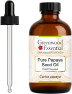 Greenwood Essential Pure Papaya Seed Oil (Carica Papaya) with Glass Dropper Cold Pressed 120ml (4 oz)