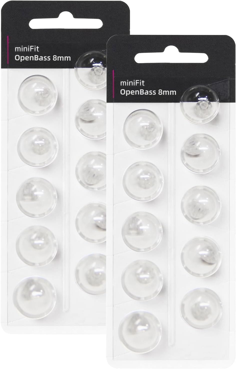 Hearing Aid Domes for Oticon Replacements, Oticon Minifit Open Bass Vent Domes (8 mm/2 Packs）, Universal Domes for Oticon Hearing Aid Supplies.