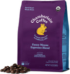 Chamberlain Coffee Organic Espresso Dark Roast Coffee Blend - Whole Bean Specialty Coffee - Smooth & Balanced w/Dark Chocolate, Roasted Peanuts, Freshly Roasted - Perfect for Easy Mornings - 10 Oz