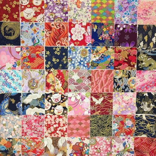 50 Pcs 6 x 6 inch Cotton Fabric, 100% Twill Cotton, DIY Making Supplies Quilting Patchwork Fabric, for Quilting Patchwork Cushions