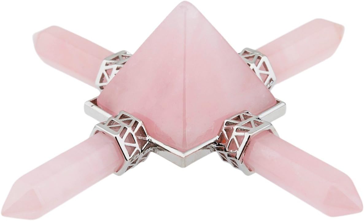 rockcloud Pyramid Energy Generator, Reiki Chakra Healing Crystal Stone,Rose Quartz
