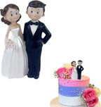 Wedding Resin Cake Topper Bride and Groom Couple Statue Figurine Ornament Gift for Engagement Anniversary Bridal Showers Party Decoration