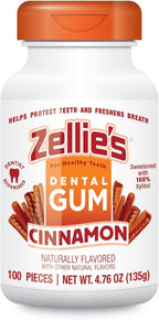 Zellie's | 100% Xylitol Cinnamon Chewing Gum | No Aspartame, Gluten Free, Vegan & Kosher (100 Count - Pack of 1)